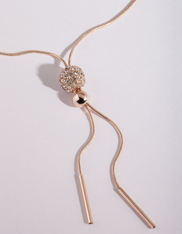 Rose Gold Fireball Snake Chain Necklace