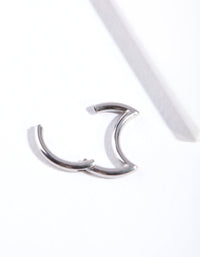Rhodium Surgical Steel Crescent Moon Clicker - link has visual effect only