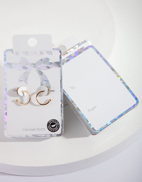 Gold Titanium Hoop Earrings