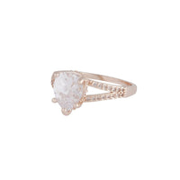 Rose Gold Teardrop Cubic Zirconia Ring - link has visual effect only
