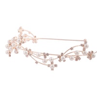 Rose Gold Wire Pearl Crystal Headband - link has visual effect only