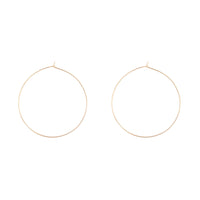 Gold 9mm Wire Hook Hoop Earrings - link has visual effect only