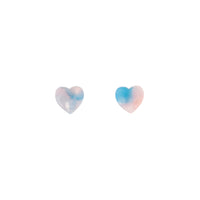 Pink Blue Mini Resin Heart Earrings - link has visual effect only