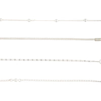 Silver Adjustable Bracelet Anklet Classic 4-Pack - link has visual effect only