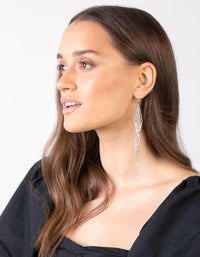 Silver Diamond Cut Drop Earrings - link has visual effect only