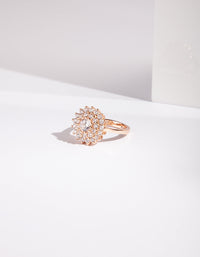 Gold Round Surround Cubic Zirconia Ring - link has visual effect only