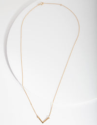 Gold Plated Sterling Silver V Pendant Necklace - link has visual effect only