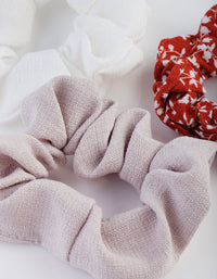 Floral Linen Scrunchie Pack - link has visual effect only
