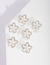 Flower Pearl Hair Jewels 6-Pack - link has visual effect only
