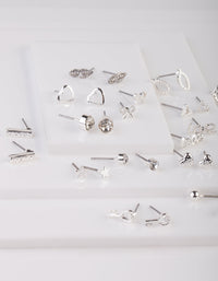 Silver Hearts & Stars Earring 20 Pack - link has visual effect only