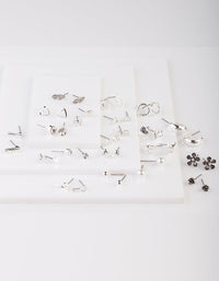 Silver Hearts & Stars Earring 20 Pack - link has visual effect only