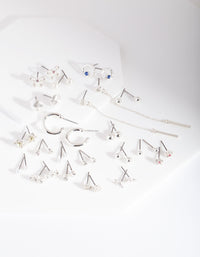 Silver Diamante Motif Earring 20 Pack - link has visual effect only