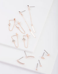 Rose Gold Snake Chain Tassel Earring 6-Pack - link has visual effect only