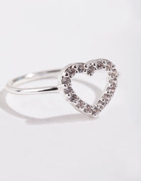 Silver Cubic Zirconia Open Heart RIng - link has visual effect only