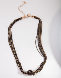Black Chain Knot Tie Necklace - link has visual effect only