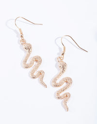 Gold Snake Drop Earrings - link has visual effect only