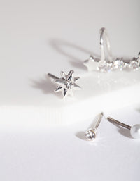 Silver Pearl Star Cluster Ear Pack - link has visual effect only