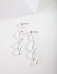 Silver Textured Twist Drop Earrings - link has visual effect only