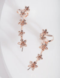 Rose Gold Diamante Flower Ear Cuff - link has visual effect only