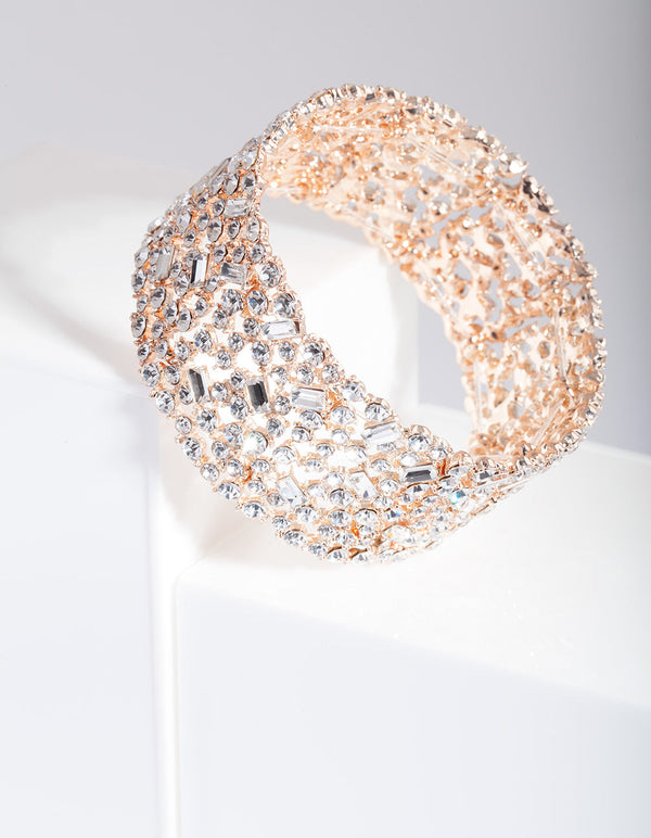 Rose Gold Gem Diamante Bracelet