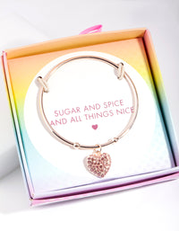 Kids Rose Gold Diamante Sugar & Spice Bracelet - link has visual effect only