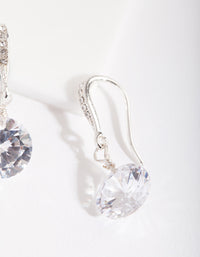 Silver Cubic Zirconia Classic Diamante Drop Earrings - link has visual effect only