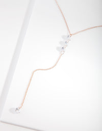 Rose Gold Cubic Zirconia Drop Necklace - link has visual effect only