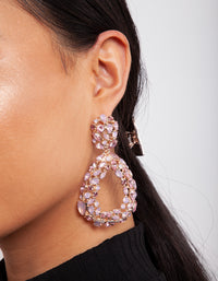 Rose Gold Pink Gem Teardrop Earrings - link has visual effect only