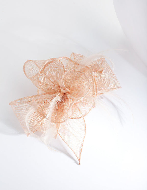 Blush Flower Feather Hair Comb