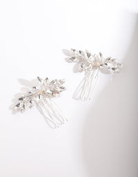 Silver Floral Gem Hair Pin Pack - link has visual effect only