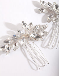 Silver Floral Gem Hair Pin Pack - link has visual effect only