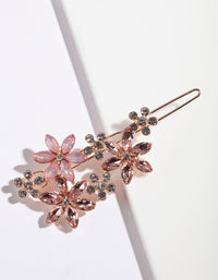 Rose Gold Crystal Flower Multi Clip - link has visual effect only