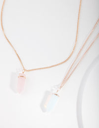 Mixed Metal Rose Gold Shard Necklace Gift Box - link has visual effect only