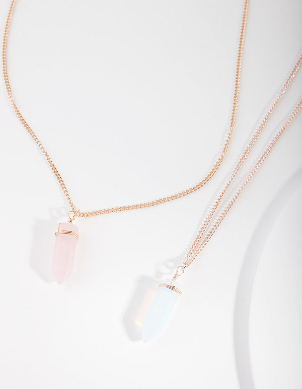 Mixed Metal Rose Gold Shard Necklace Gift Box
