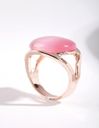 Rose Gold Large Cateye Round Ring - link has visual effect only