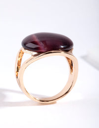 Gold Large Purple Cateye Ring - link has visual effect only