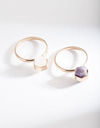 Semi-Precious Mini Shard Ring Stack - link has visual effect only