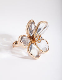 Gold Wire Wrap Flower Ring - link has visual effect only