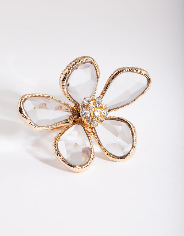 Gold Wire Wrap Flower Ring