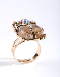 Antique Iridescent Bug Ring - link has visual effect only