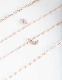 Rose Gold Celestial Bracelet Anklet 4-Pack - link has visual effect only