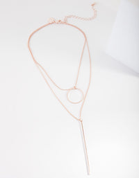 Rose Gold Geometric Layered Necklace - link has visual effect only