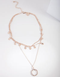 Rose Gold Disc & Circle Charm Choker - link has visual effect only