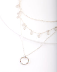 Silver Disc & Circle Charm Choker - link has visual effect only