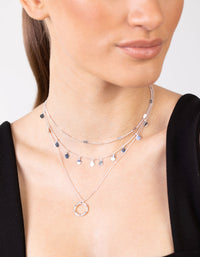 Silver Disc & Circle Charm Choker - link has visual effect only