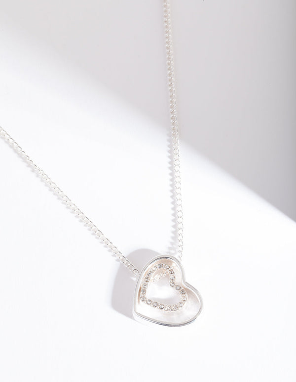 Silver Double Heart Necklace