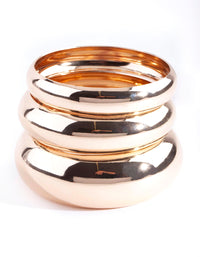 Gold Polished Statement Bangle Stack - link has visual effect only