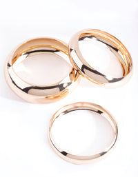 Gold Polished Statement Bangle Stack - link has visual effect only