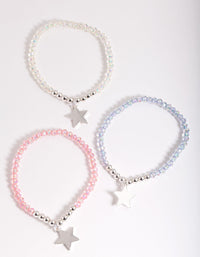 Kids Silver Star Multicoloured Beaded Bracelet Pack - link has visual effect only