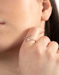 Rose Gold Cubic Zirconia Snake Wrap Ring - link has visual effect only